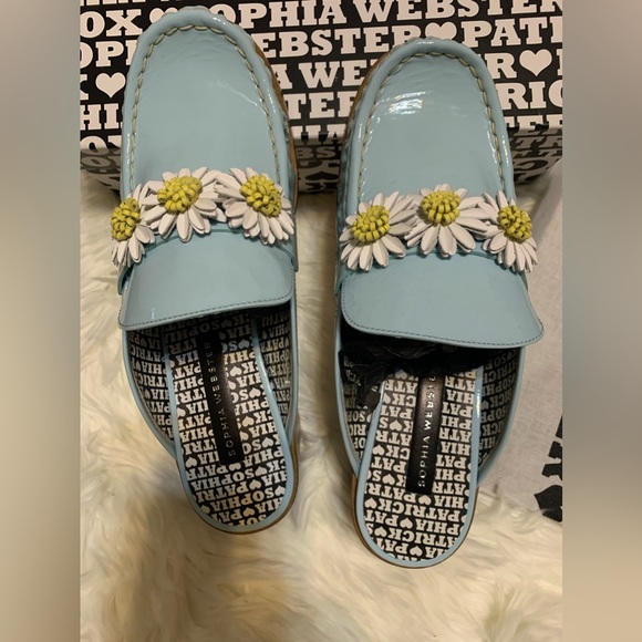 Sophia Webster & Patrick Cox Stevie Daisy Loafer Mule Aqua(Blue) SZ 41.5EU/11.5 - Picture 2 of 11